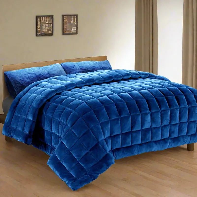 Giselle Faux Mink Quilt – Luxurious Blue Super King Size With Free Delivery 1