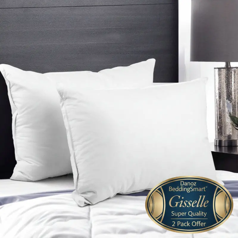 Giselle Goose Feather Down Pillow Set – Premium 2-Pack For Plush Comfort 1