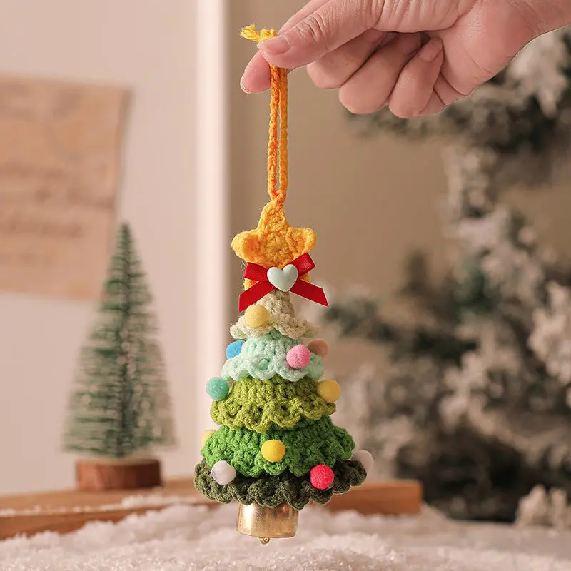Hand-Crocheted Green Christmas Tree Ornament – Soft Plush Festive Hanging Decor For Home Or Car (2-Pack) 1