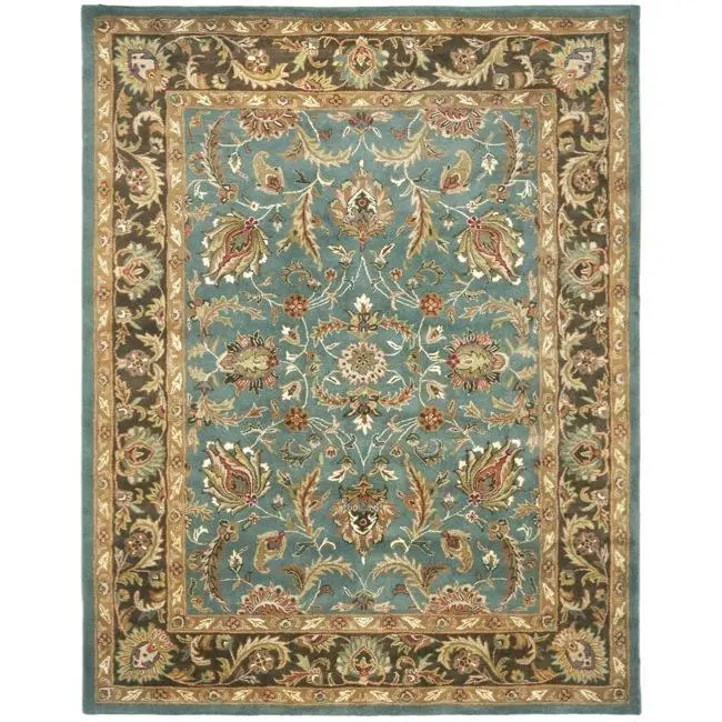 Handwoven Heritage Wool Area Rug In Blue-Brown Palette (9'6" X 13'6") 1