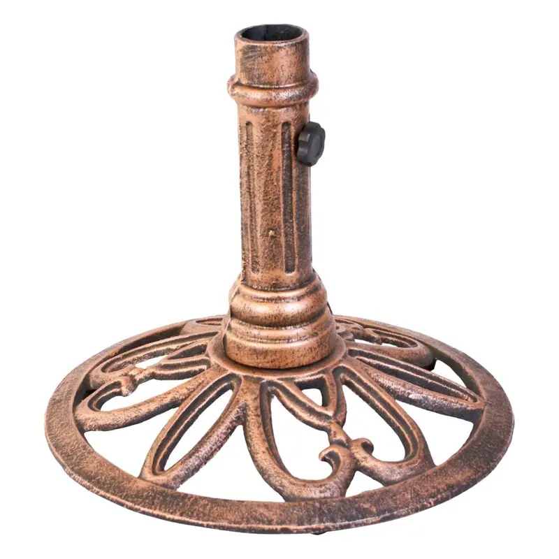 Heavy-Duty Bronze Cast Iron Umbrella Base For Outdoor Patios 1