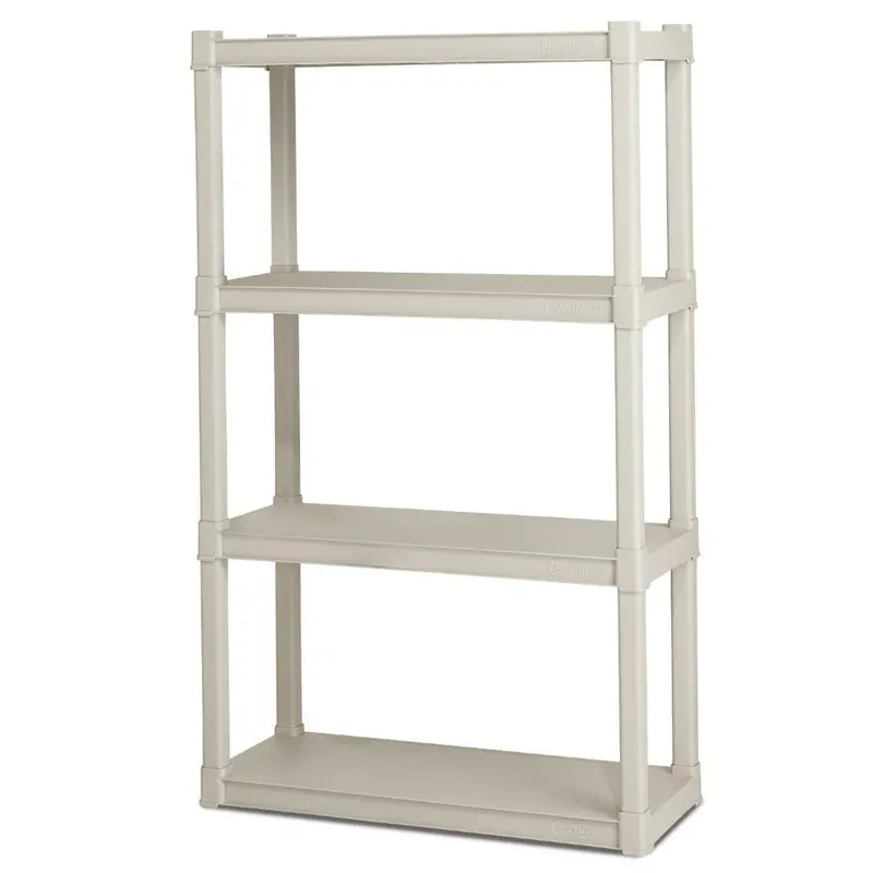 Heavy-Duty Modular 4-Shelf Plastic Storage System For Garage Or Utility Use 1