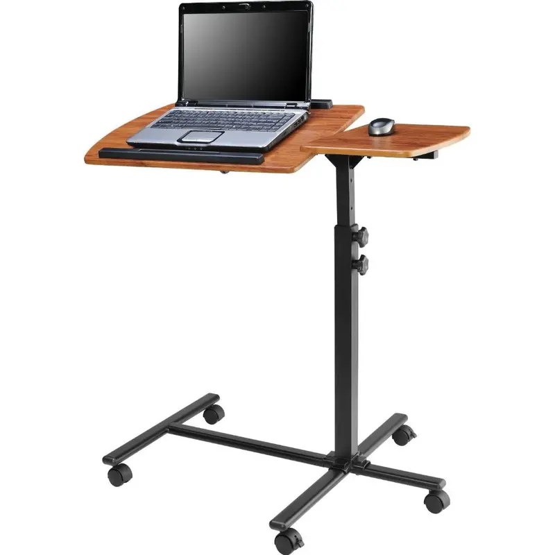 Height-Adjustable Rolling Laptop Desk Cart With Casters For Standing Or Sitting Use 1