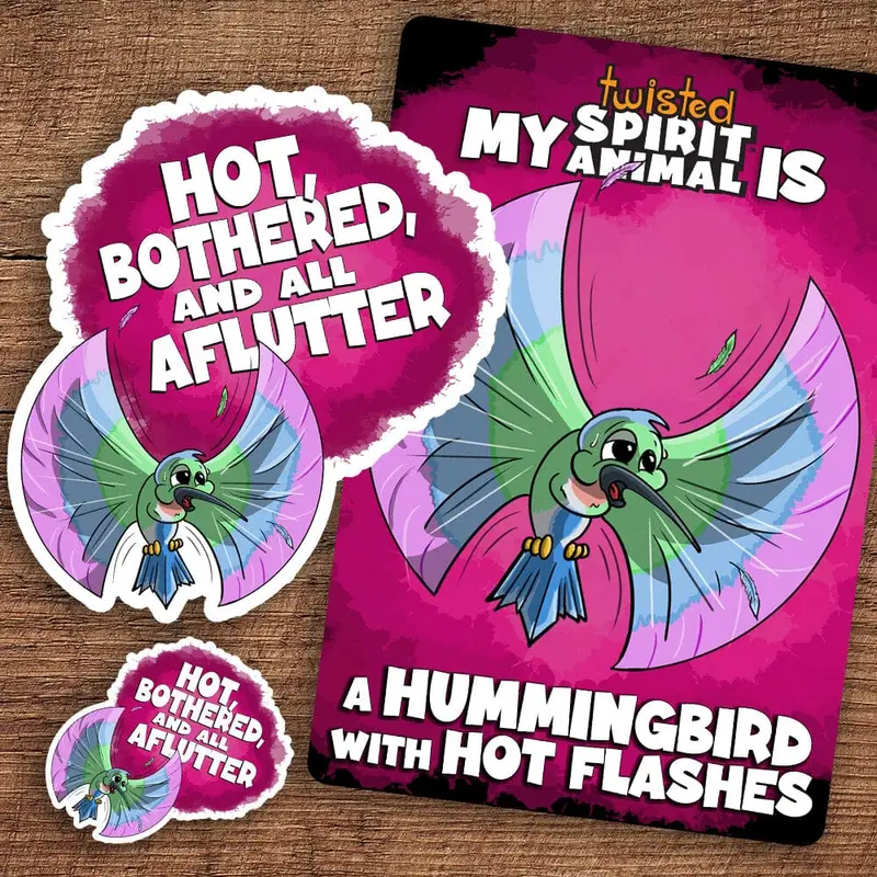 Hummingbird Experiencing Hot Flashes Stickers 1