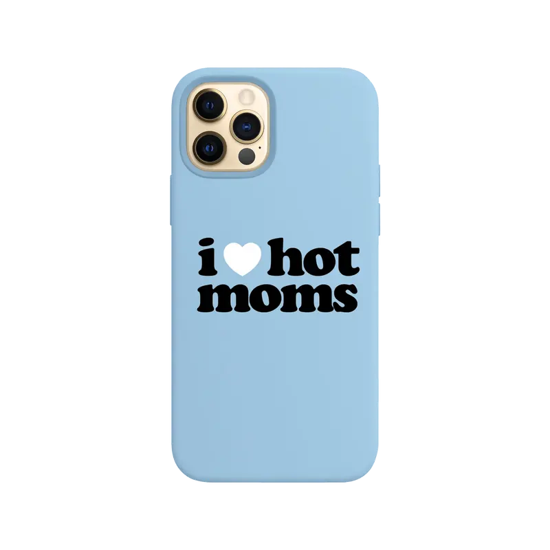 I Heart Hot Moms Light Blue Iphone Case – Protective Slim Design 1
