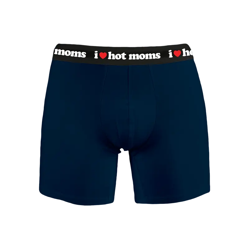 I Heart Hot Moms Navy Blue Trunk Boxers 1