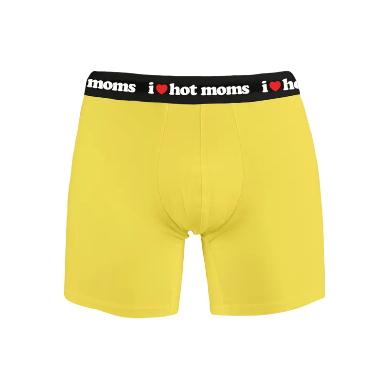 I Heart Hot Moms Sunflower Yellow Boxer Briefs 1