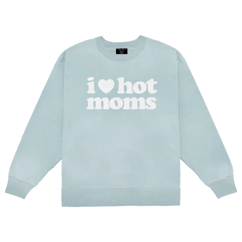 I Heart Hot Moms Washed Crewneck Sweatshirt – Soft Cotton Knit 1