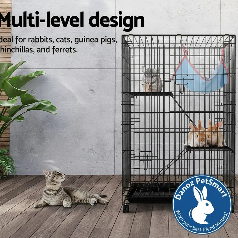 I.Pet 100 Cm Triple-Level Hutch For Rabbits, Guinea Pigs & Ferrets – Indoor Small Pet Home 1
