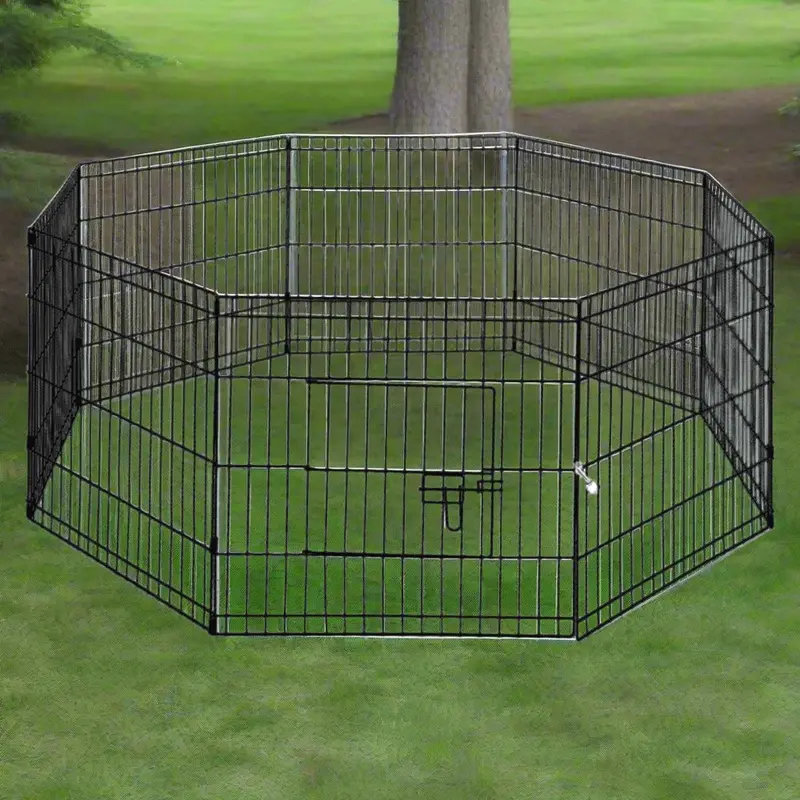 I.Pet Compact 24" 8-Panel Modular Dog Playpen – Lightweight Pet Fence For Indoor/Outdoor Use 1