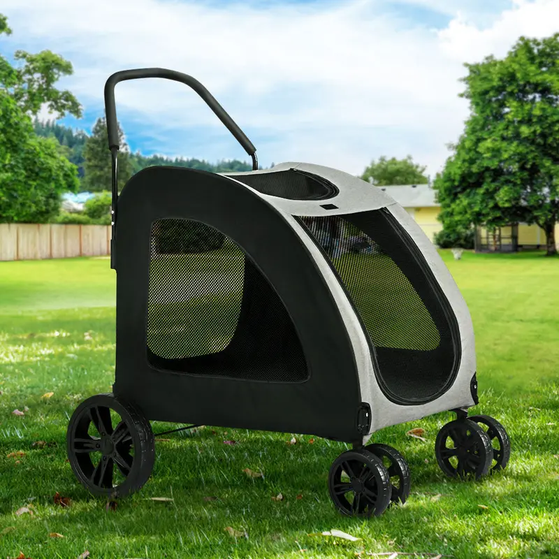 I.Pet Foldable 4-Wheel Pet Transport Stroller – Large Capacity Dog Or Cat Pram 1