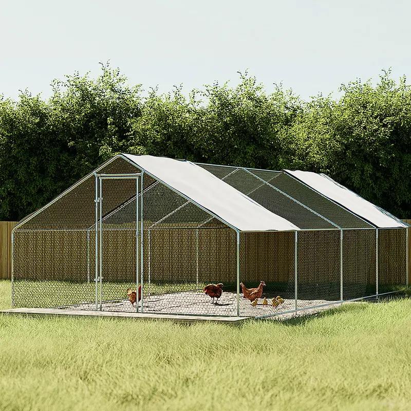 I.Pet Heavy-Duty Chicken Coop – 3X8X2 M Galvanized Steel Outdoor Housing 1