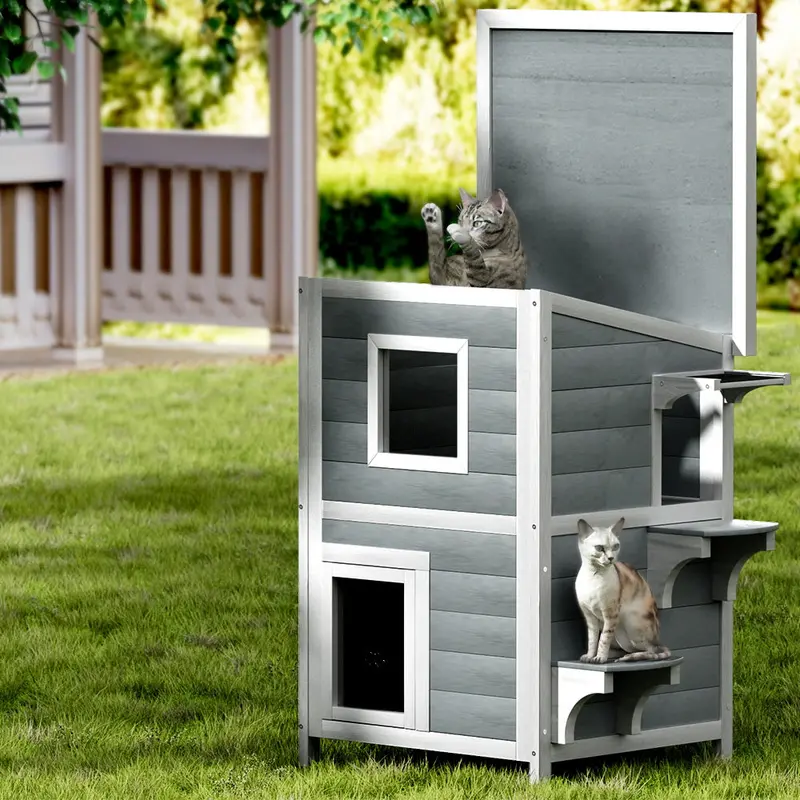 I.Pet Outdoor Pet House – Wooden Rabbit Hutch Style Shelter (56X52X82Cm) For Cats, Rabbits Or Small Dogs 1