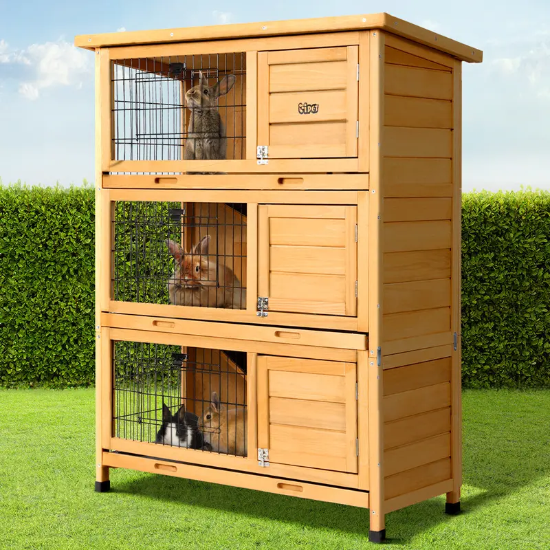 I.Pet Tall Wooden Rabbit Hutch – 91.5 Cm × 46 Cm × 116.5 Cm Outdoor Chicken Coop With Run 1