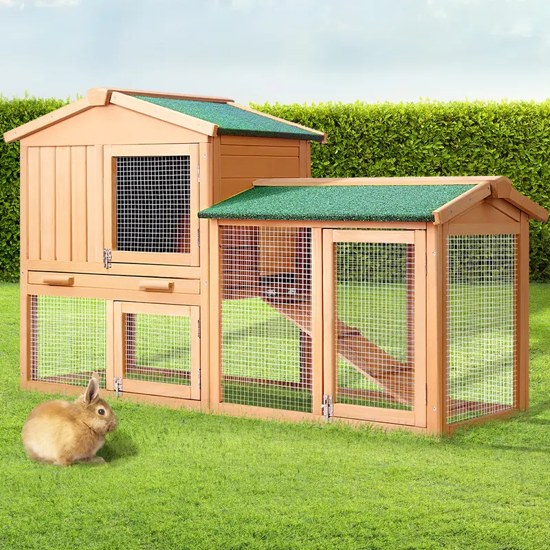 I.Pet Wooden Chicken Coop & Rabbit Hutch – 138Cm Outdoor Run With Shelter, Ventilated & Durable 1