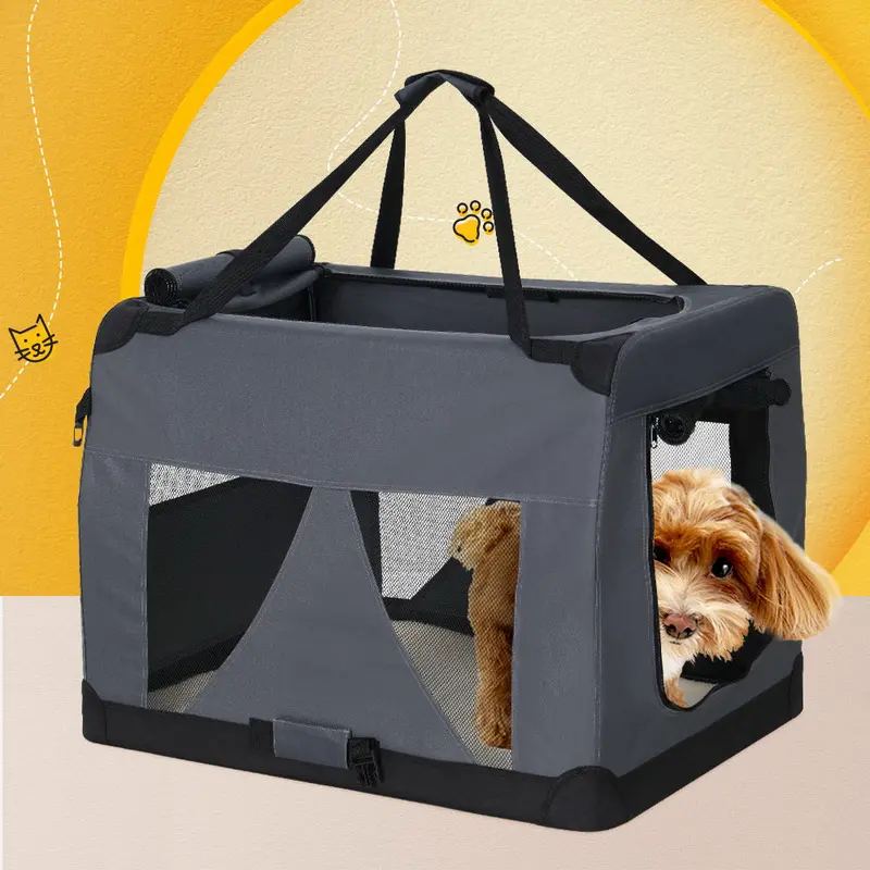 I.Pet Xl Soft-Sided Pet Carrier – Foldable Travel Crate For Dogs & Cats (82 X 58Cm) 1