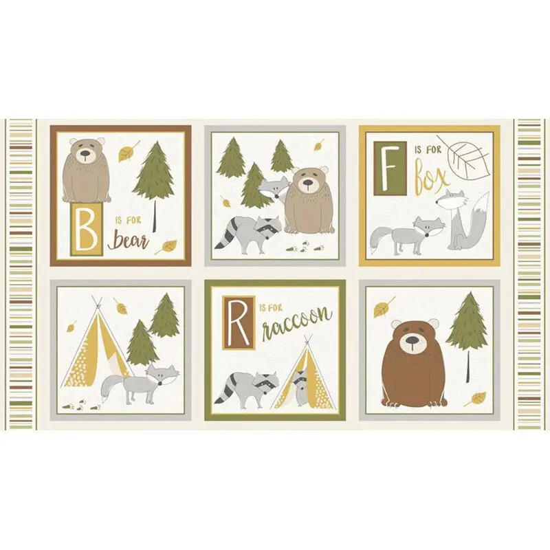 Into The Woodlands Printed Panel Fabric – 3060-36279-175, Full-Scene Woodland Theme 1