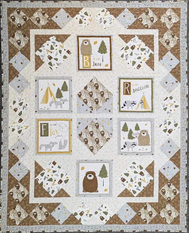 Into The Woodlands Quilt Fabric Panel – 60" X 74" Scenic Nature Design 1