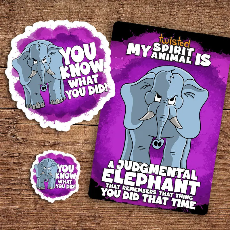 Judgmental Elephant Memory Sticker Pack 1
