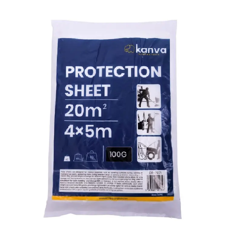 Kanva Heavy-Duty Plastic Drop Sheet – Paint & Renovation Protection Cover 1