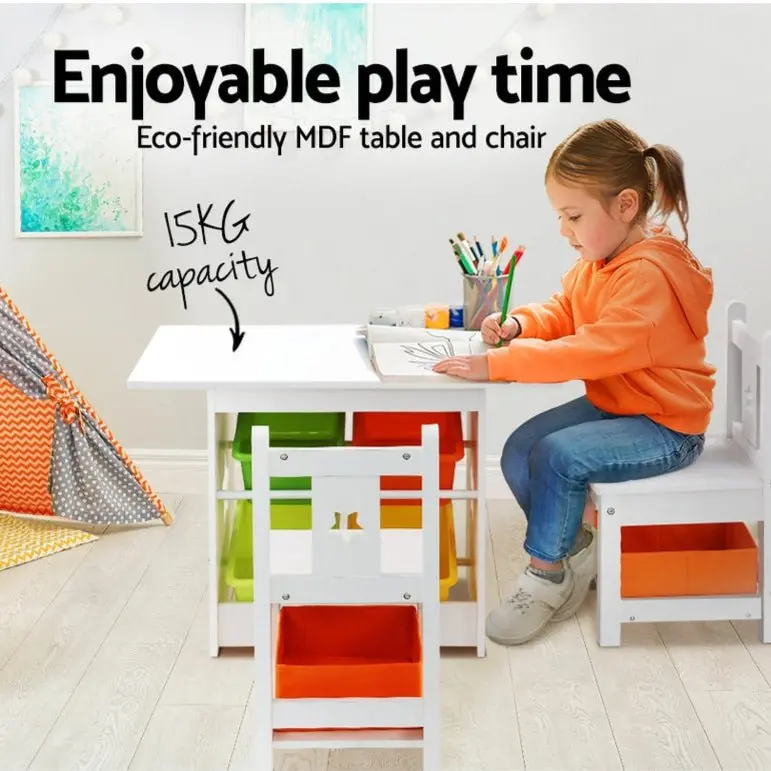 Keezi 3-Piece Kids Furniture Set – Table, Chairs, And Storage Box For Play And Learning 1