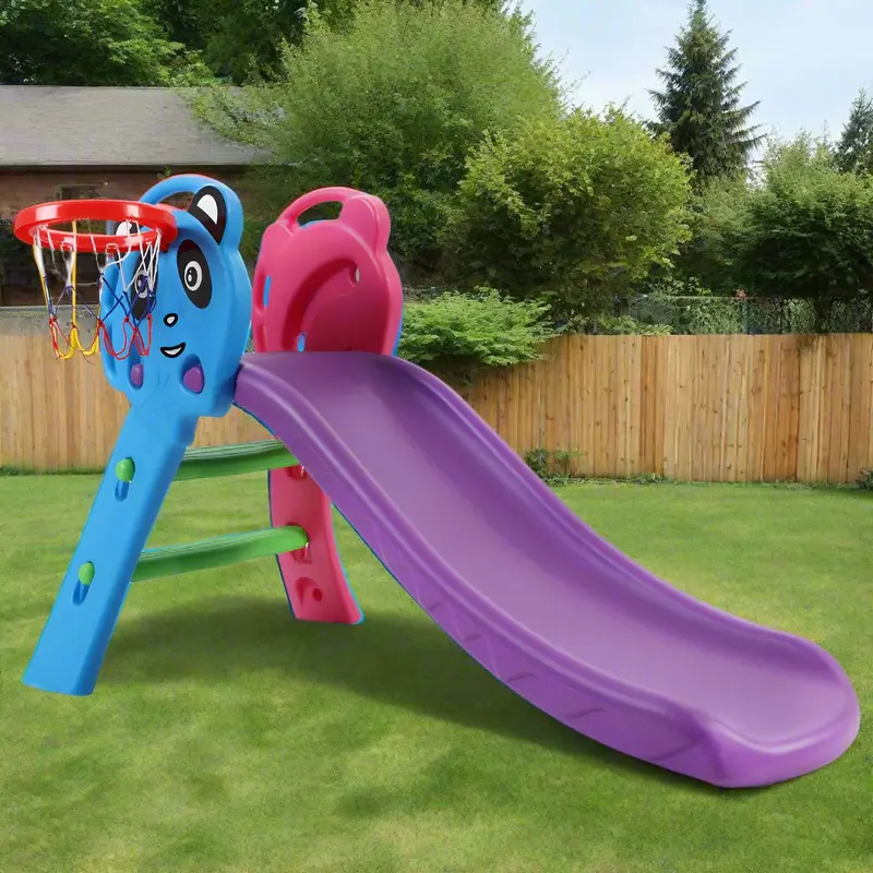 Keezi Indoor/Outdoor Basketball Slide Set – 100Cm Blue Play Equipment For Kids 1