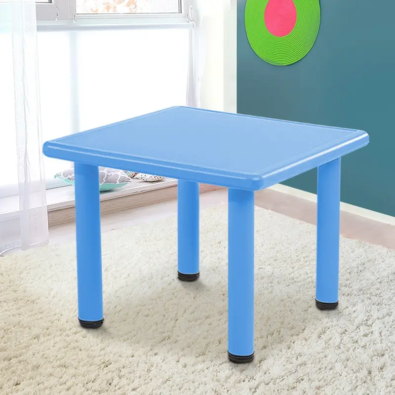 Keezi Square Kids Study Table – 60 X 60 Cm Plastic Activity Desk For Learning And Play 1