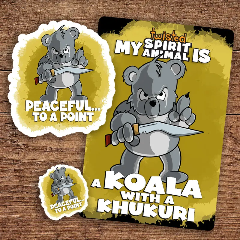 Koala Wielding A Khukuri Sticker Pack 1