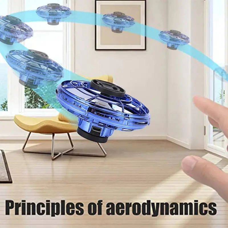Led Flying Ufo Spinner Toy – Gyro-Stabilized Hovering Disc For Indoor Fun & Stem Play 1
