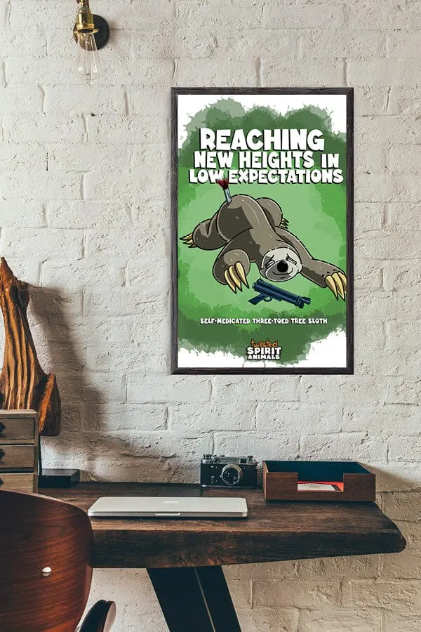 Medicated Three-Toed Sloth Art Print (11X17) 1