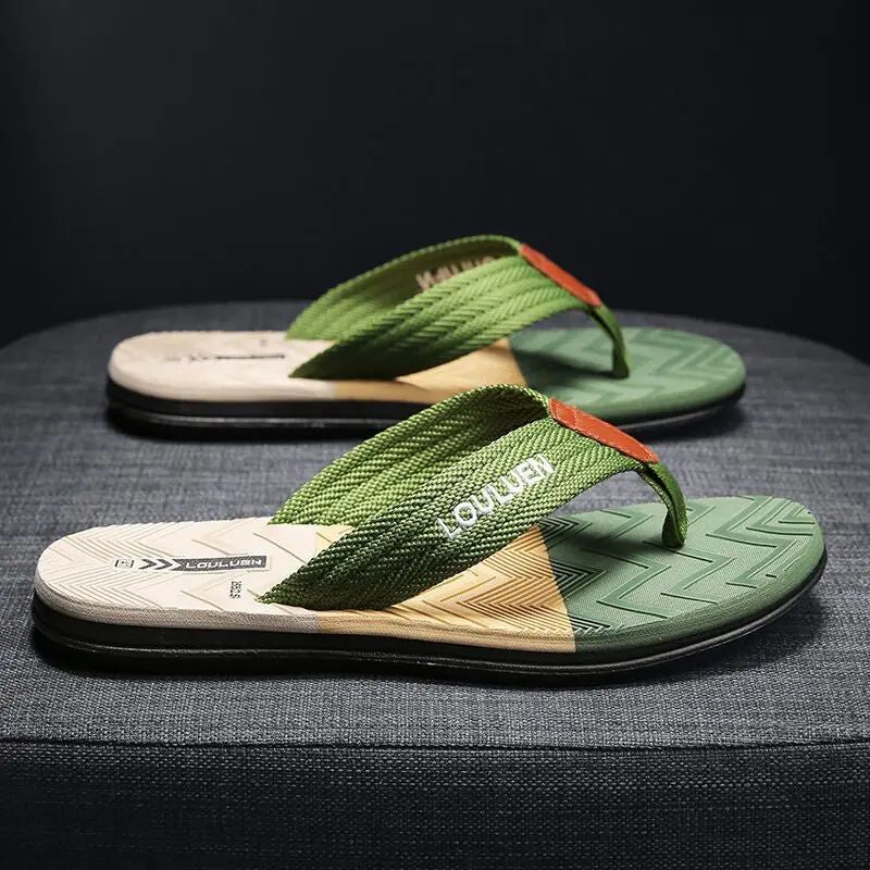 Men’S Eva-Pvc Dual-Sole Flip Flops – Green Comfort Sandals For Beach, Pool & Casual Wear 1