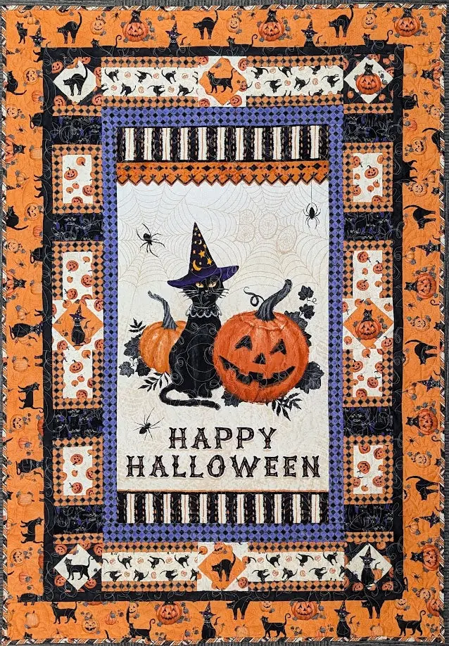 Meow-Gical Night Cat-Themed Quilt Backing (45" X 65") 1
