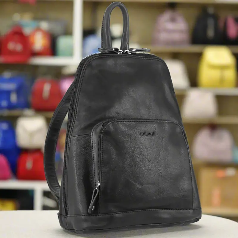 Milleni Black Soft Nappa Leather Backpack – Premium Italian Travel Bag By Danoz Fashion 1