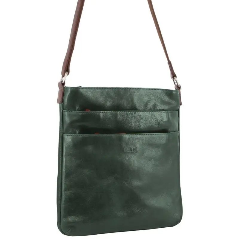 Milleni Emerald/Chestnut Crossbody Bag – Elegant Nappa Leather Design For Women 1