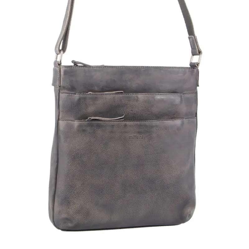Milleni Slate Crossbody Bag – Minimalist Nappa Leather Travel Bag For Women 1