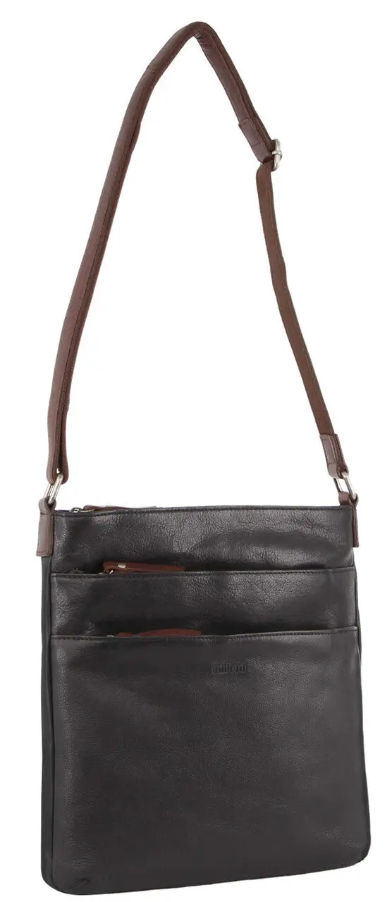 Milleni Women'S Soft Nappa Leather Crossbody Bag For Travel – Black & Chestnut 1