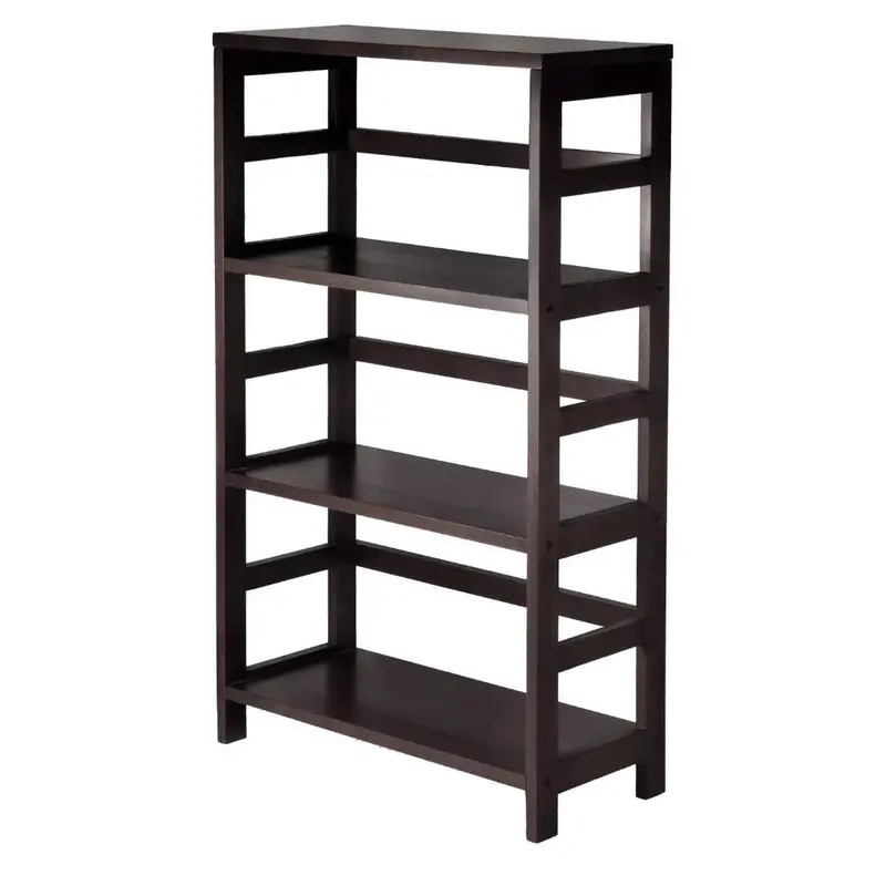 Modern 3-Tier Espresso Shelving Unit With Clean Lines 1
