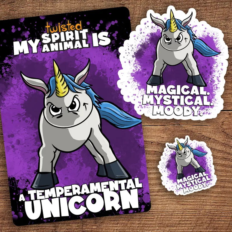 Moody Unicorn Sticker Collection 1