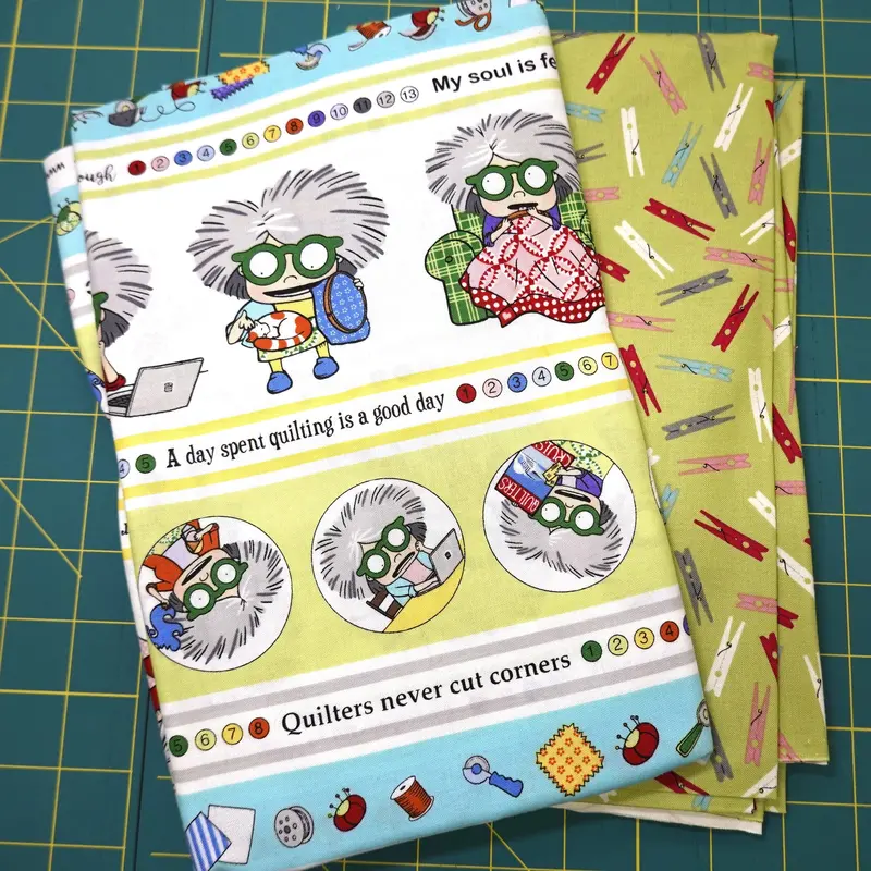 Mrs. Bobbins Border Stripe Fabric With Clothespin Backing 1