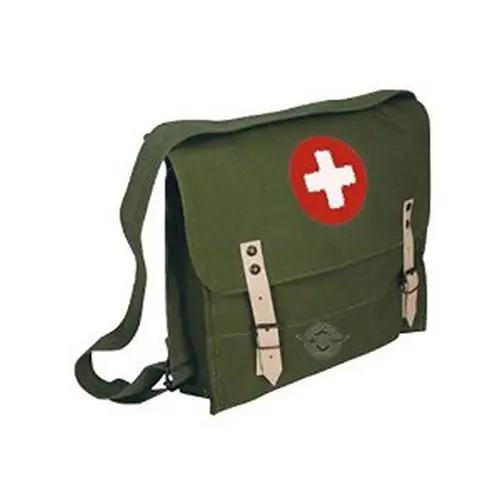 Olive Drab Military-Style Medical Shoulder Bag 1