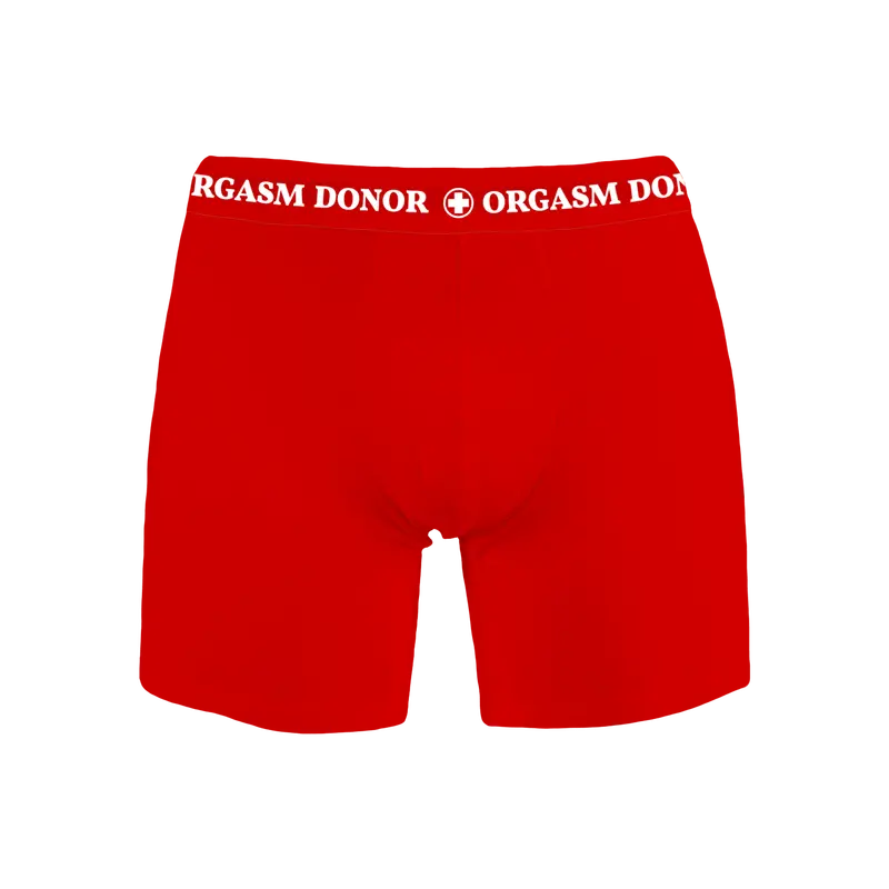 Orgasm Donor Red Cotton Boxer Briefs 1