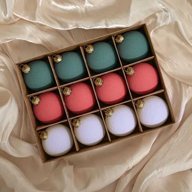 Pastel Matte Christmas Baubles – Shatterproof Holiday Ornaments In Soft Tones (12-Pack, 6 Cm) 1