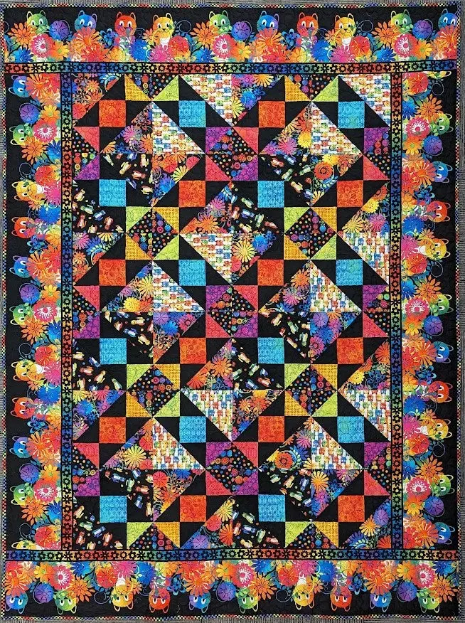 Pawsitivity Quilt Pattern – Large Throw Size (67.5 X 91.5 Inches) 1