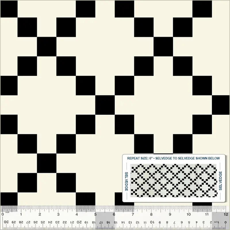 Perfect Points Black-And-White Nine Patch Quilting Cotton (54227-1) 1