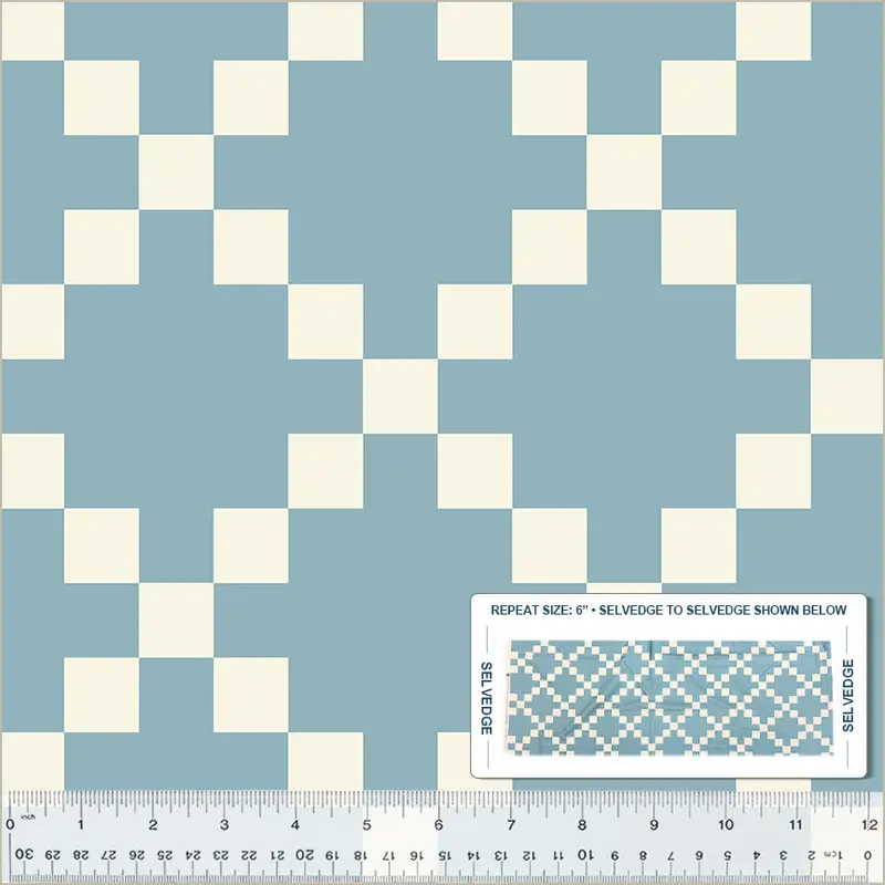 Perfect Points Navy Nine Patch Quilting Fabric (54227-4) 1