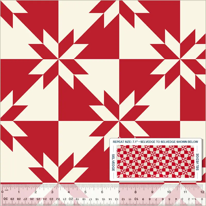 Perfect Points Red Hunter’S Star Quilting Fabric (54226-2) 1