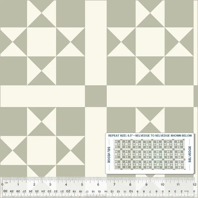 Perfect Points Taupe Ohio Star Quilting Fabric (54231-8) 1
