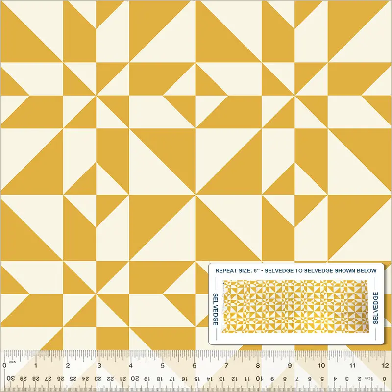 Perfect Points Yellow Windham Star Quilting Cotton (54230-7) 1