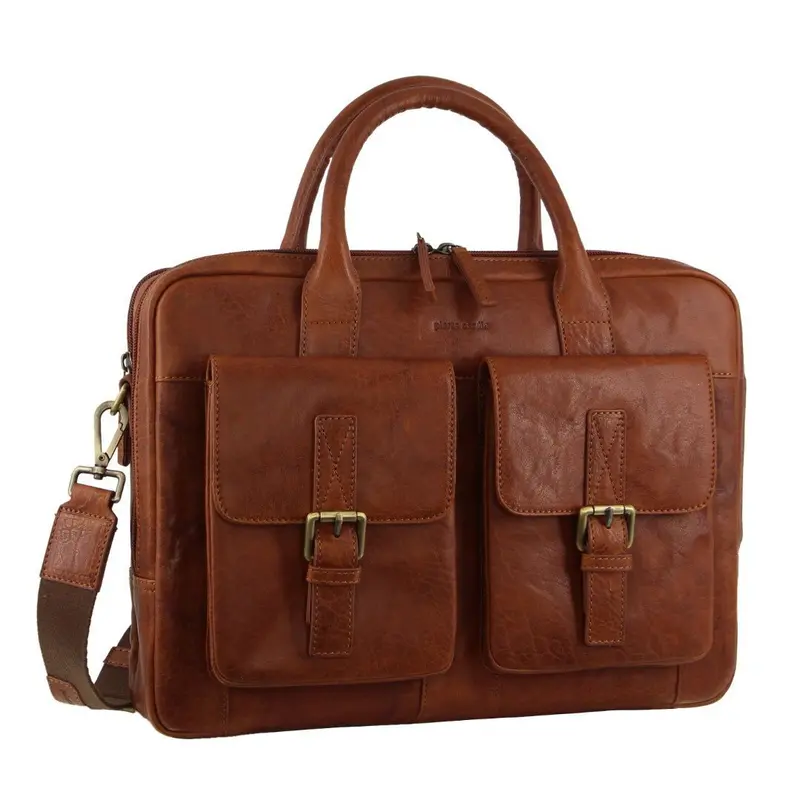 Pierre Cardin Tan Multi-Compartment Business Laptop Bag – Stylish Executive Design 1