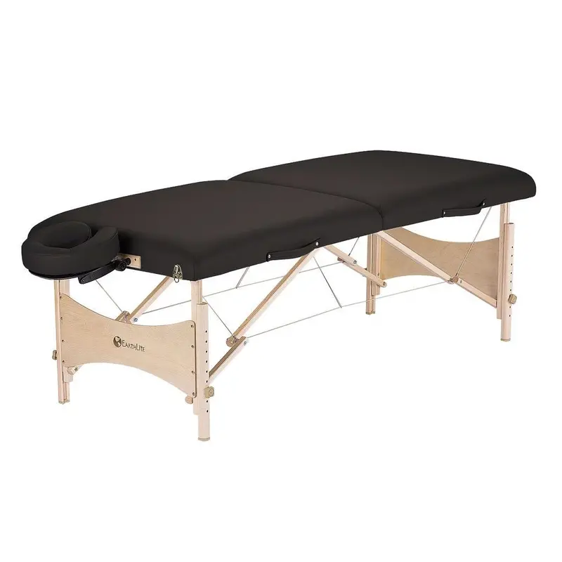 Portable Massage Table — Black Aluminum Frame With Adjustable Face Cradle & Carry Bag 1